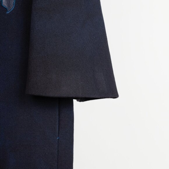 Shanghai Tang Mandarin Collar Embossed Navy Blue Coat - Picture 5 of 10